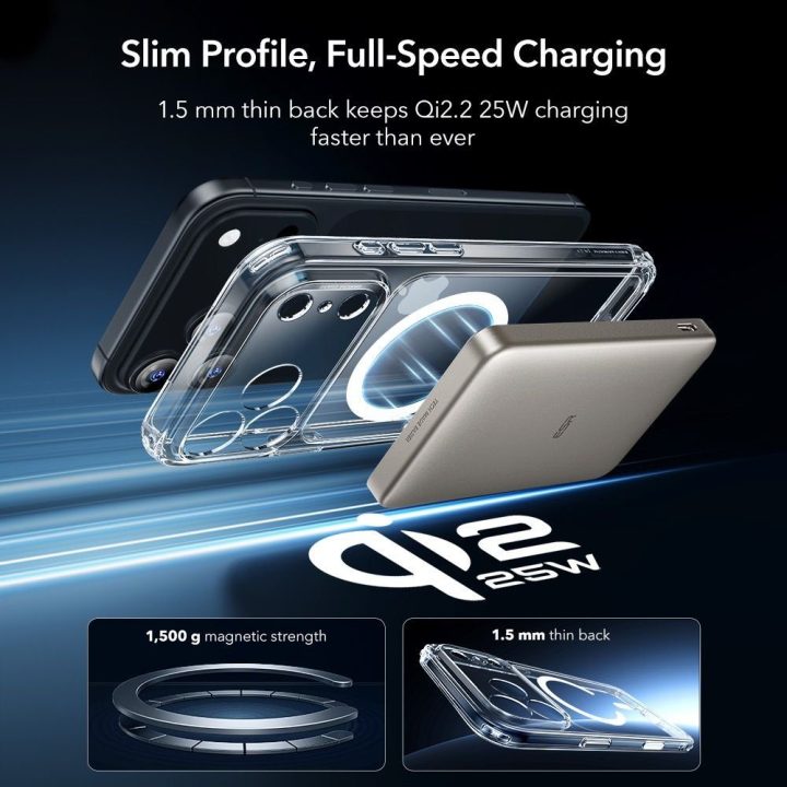 Telefono dėklo ir grūdinto stiklo rinkinys iPhone 17 Pro Max skaidrus MagSafe ESR
