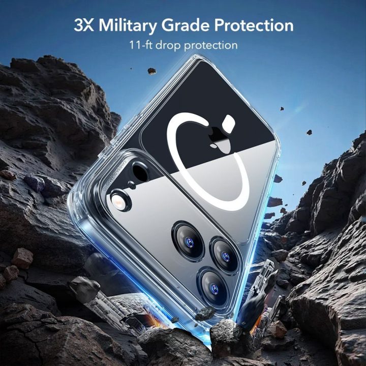 Telefono dėklo ir grūdinto stiklo rinkinys iPhone 17 Pro Max skaidrus MagSafe ESR