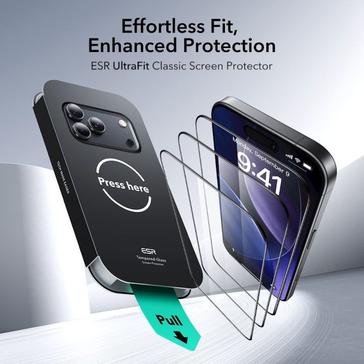 Grūdintas stiklas iPhone 17 Pro Max skaidrus 2 vnt. ESR