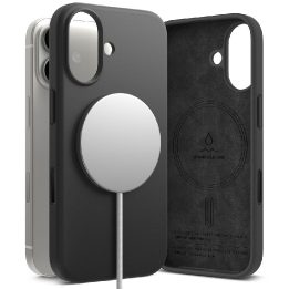 Telefono dėklas iPhone 17 violetinis silikoninis MagSafe Ringke