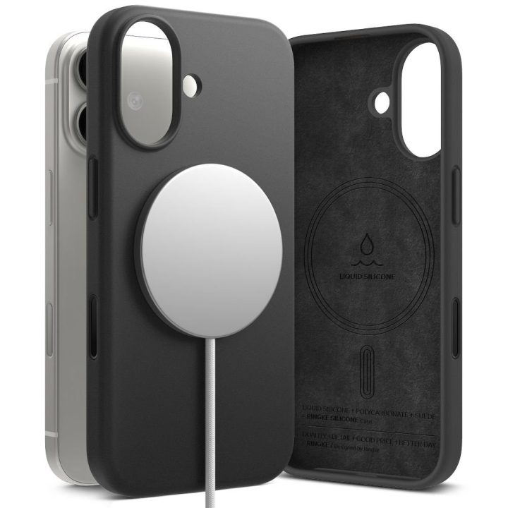 Telefono dėklas iPhone 17 violetinis silikoninis MagSafe Ringke