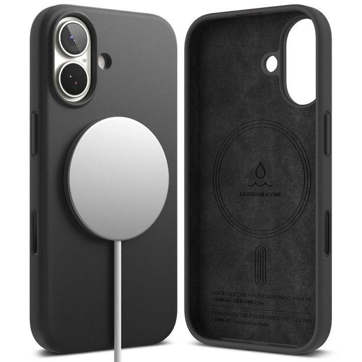 Telefono dėklas iPhone 17 violetinis silikoninis MagSafe Ringke
