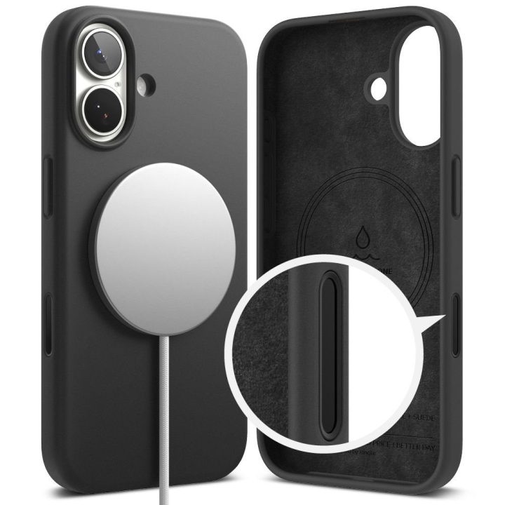 Telefono dėklas iPhone 17 violetinis silikoninis MagSafe Ringke