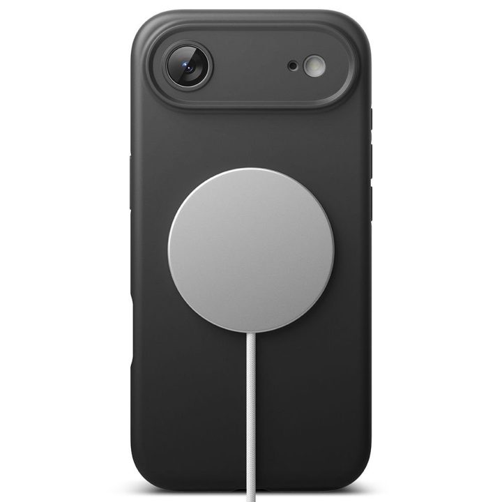 Telefono dėklas iPhone 17 Air juodas silikoninis MagSafe Ringke
