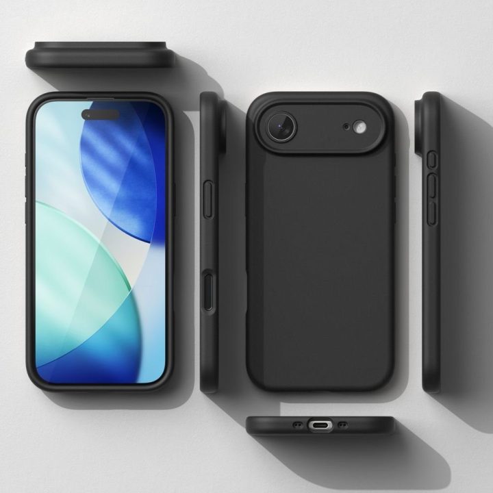Telefono dėklas iPhone 17 Air juodas silikoninis MagSafe Ringke
