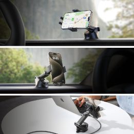 Automobilinis telefono laikiklis su belaidžiu krovikliu juodas JR-ZS241S