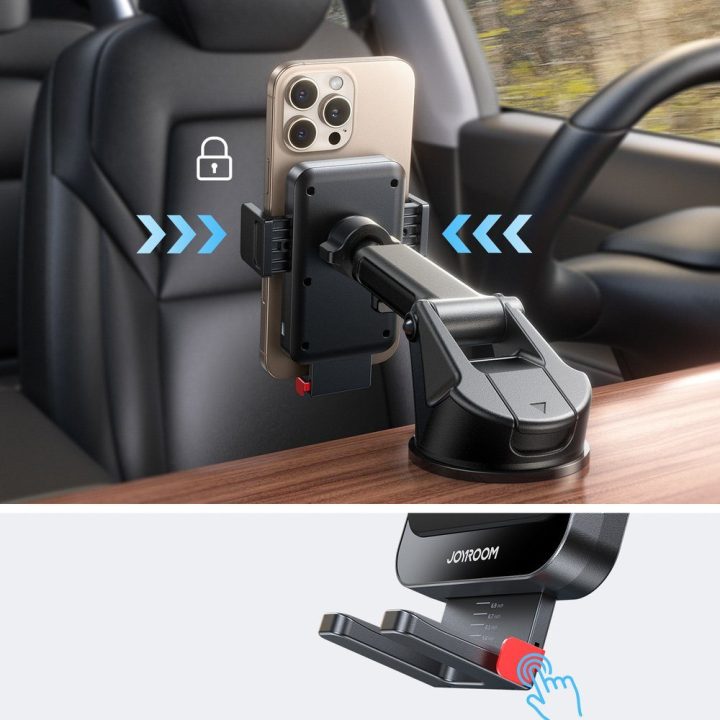 Automobilinis telefono laikiklis su belaidžiu krovikliu juodas JR-ZS241S