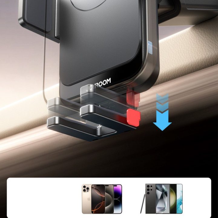 Automobilinis telefono laikiklis su belaidžiu krovikliu juodas JR-ZS241S