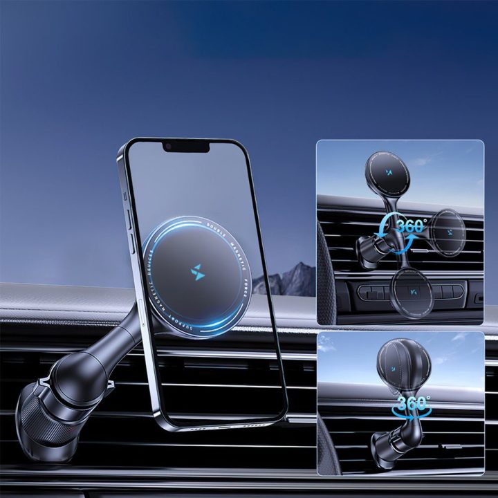 Automobilinis telefono laikiklis su MagSafe ir belaidžiu krovimu 15 W