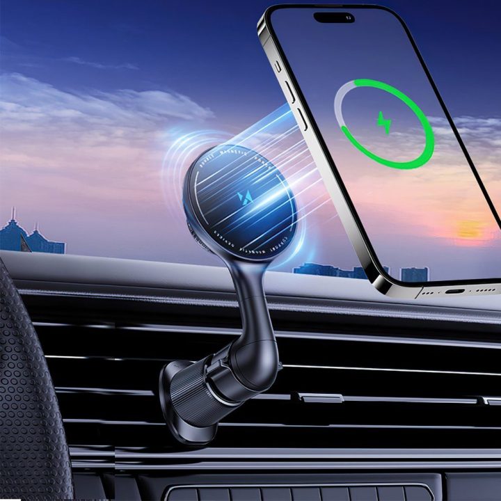 Automobilinis telefono laikiklis su MagSafe ir belaidžiu krovimu 15 W