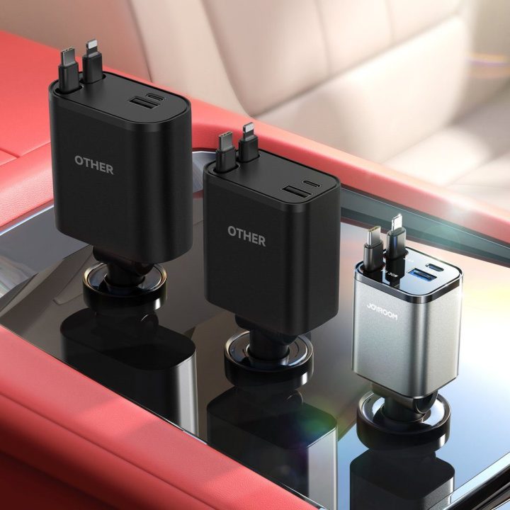 Automobilinis kroviklis 30 W su 4 jungtimis ir integruotais laidais
