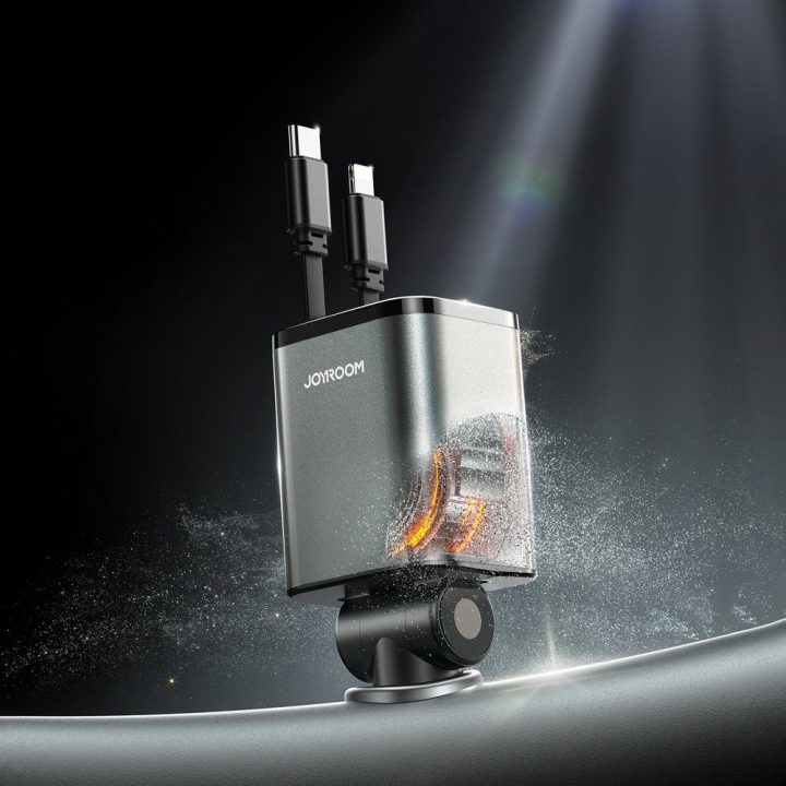 Automobilinis kroviklis 30 W su 4 jungtimis ir integruotais laidais