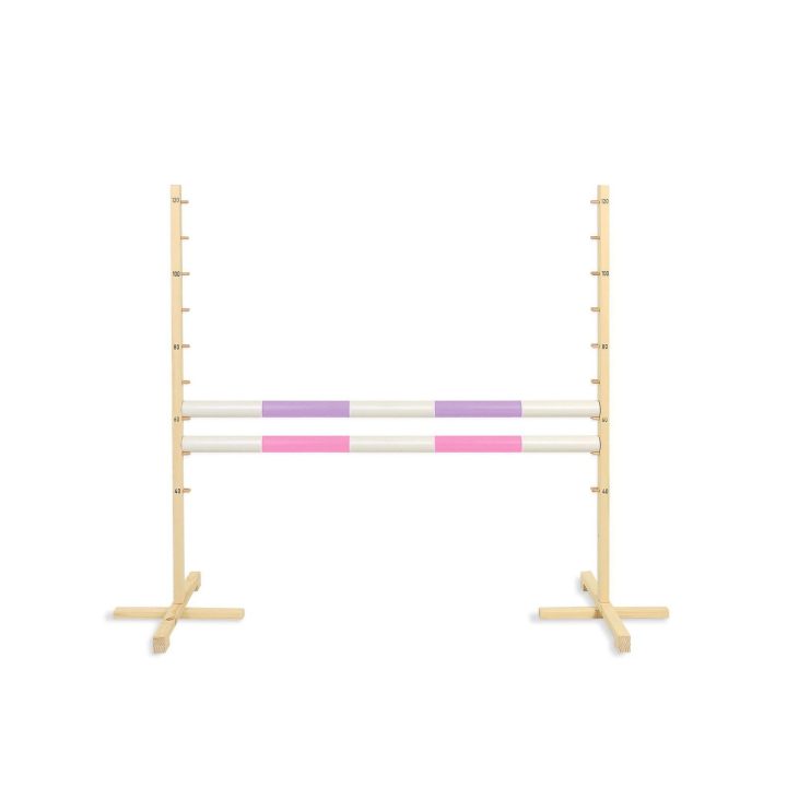 Šuolių kliūtis Hobby Horse 120 cm su dviem kartimis rožinė ir violetinė