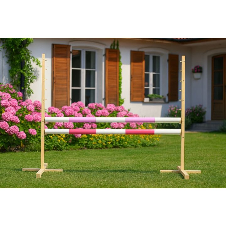 Šuolių kliūtis Hobby Horse 120 cm rožinė su dviem kartelėmis