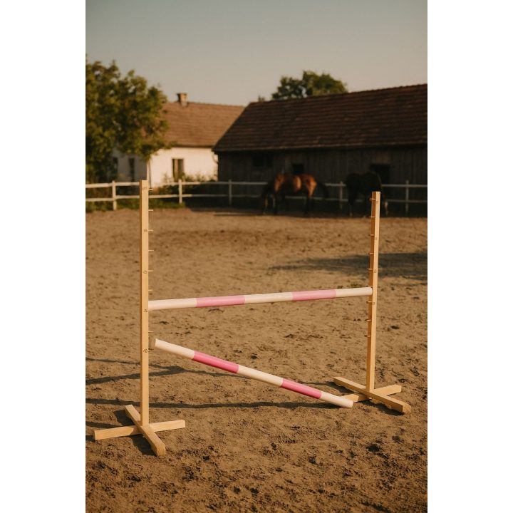 Šuolių kliūtis Hobby Horse 120 cm rožinė su dviem kartelėmis