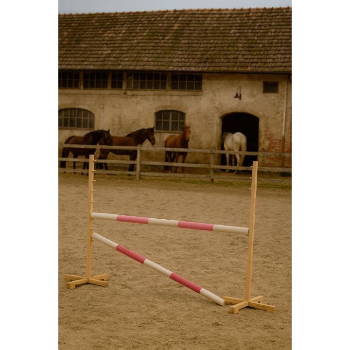 Šuolių kliūtis Hobby Horse 120 cm rožinė su dviem kartelėmis