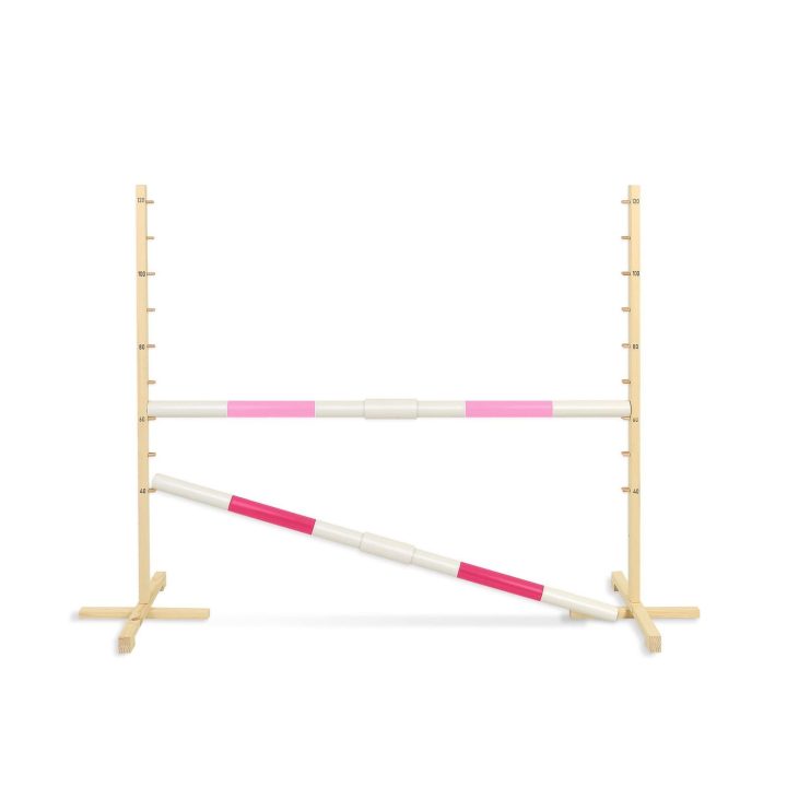 Šuolių kliūtis hobby horse 160 cm rožinė su dviem kartelėmis