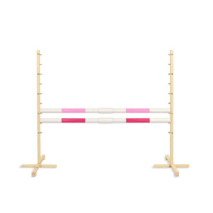 Šuolių kliūtis hobby horse 160 cm rožinė su dviem kartelėmis
