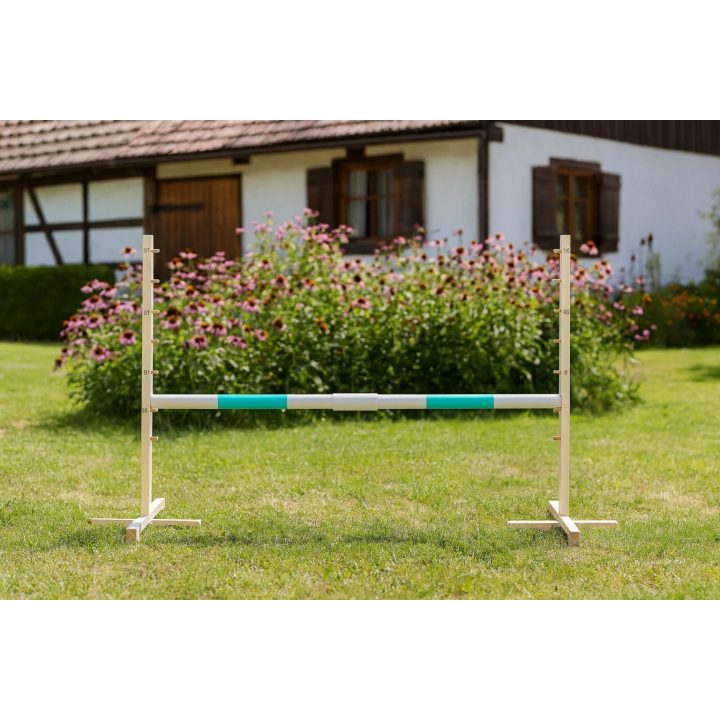 Šuolių kliūtis hobiarkliams 160×120 cm su mėtų spalvos kartimi