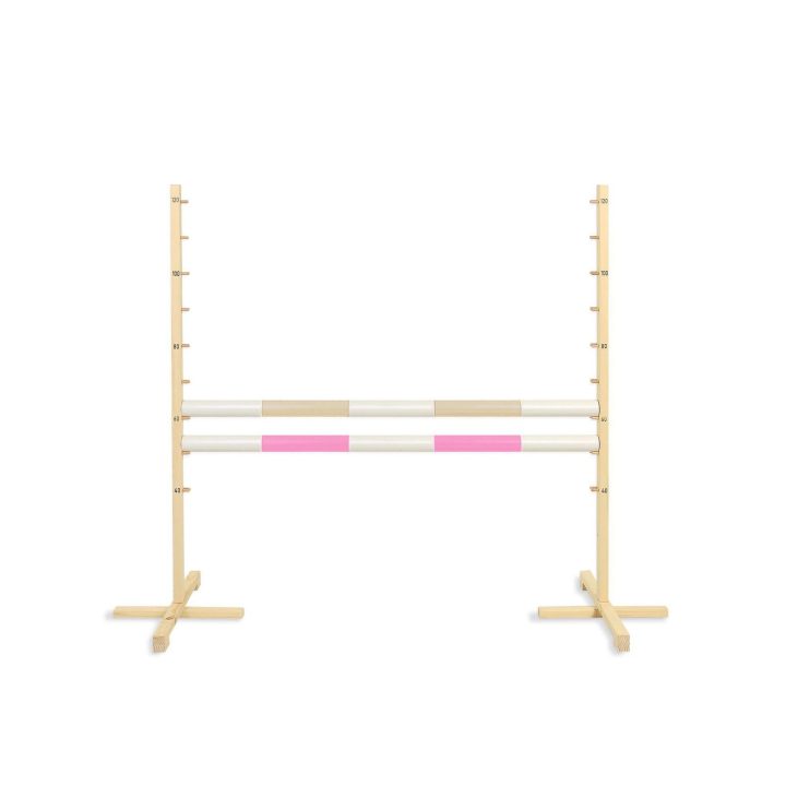 Šuolių kliūtis Hobby Horse 120 cm smėlio ir šviesiai rožinė su dviem kartelėmis