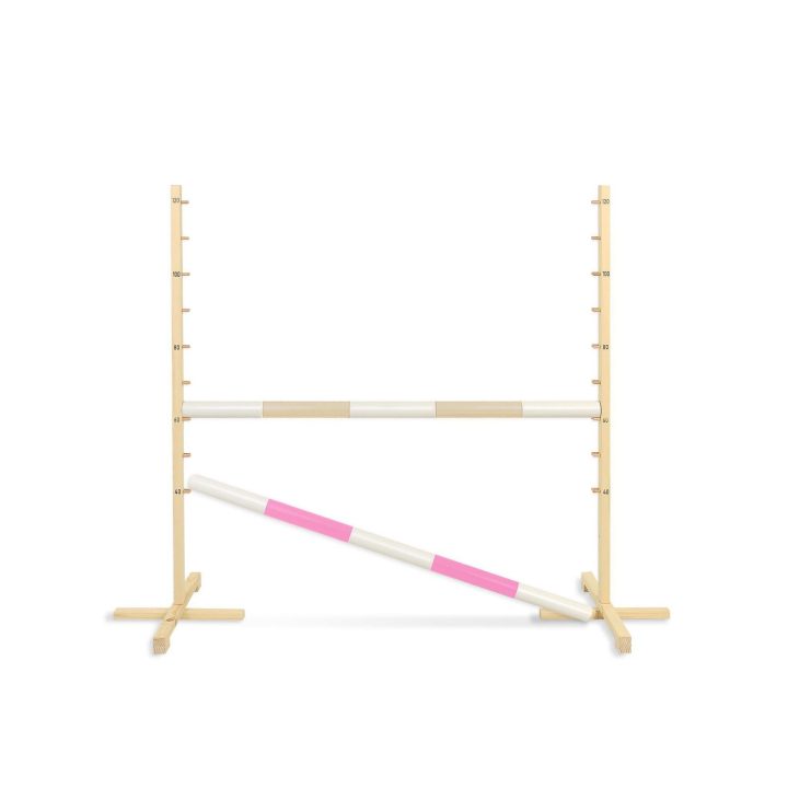 Šuolių kliūtis Hobby Horse 120 cm smėlio ir šviesiai rožinė su dviem kartelėmis