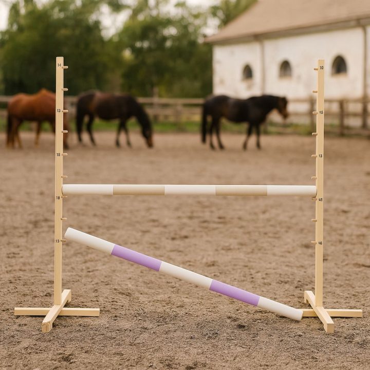 Šuolių kliūtis hobiarkliams 120 cm smėlio ir šviesiai violetinė