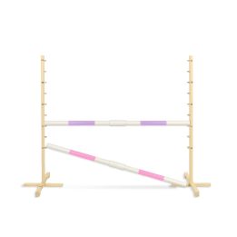 Šuolių kliūtis hobiarkliams 160×120 cm su dviem kartelėmis rožinė ir alyvinė