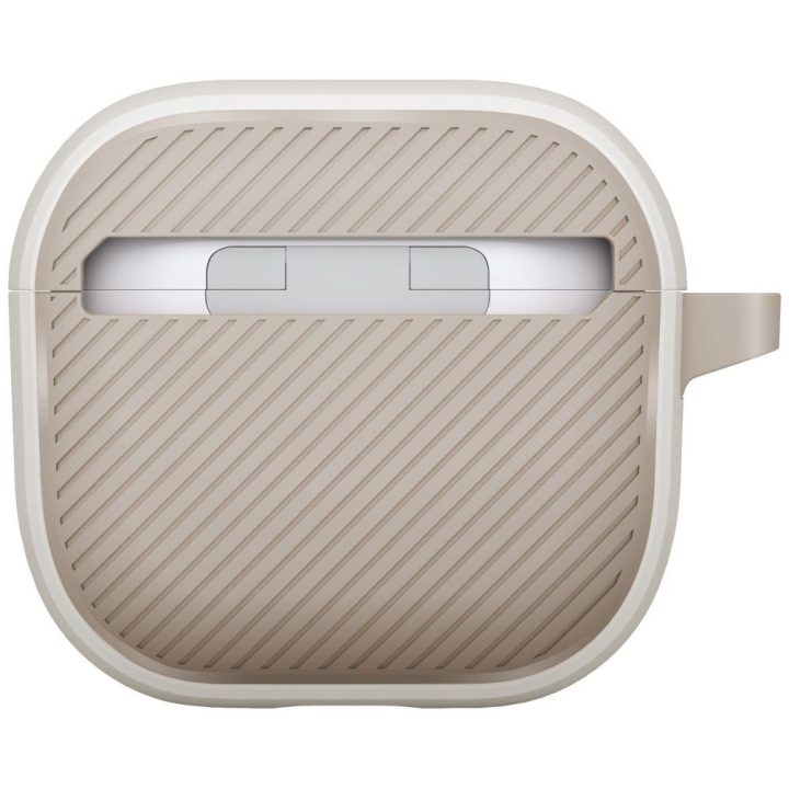 Ausinių dėklas AirPods 4 smėlio spalvos Uniq Clyde Lock