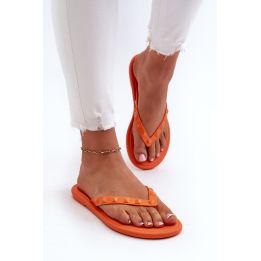 Plokščios moteriškos šlepetės Oranžinės