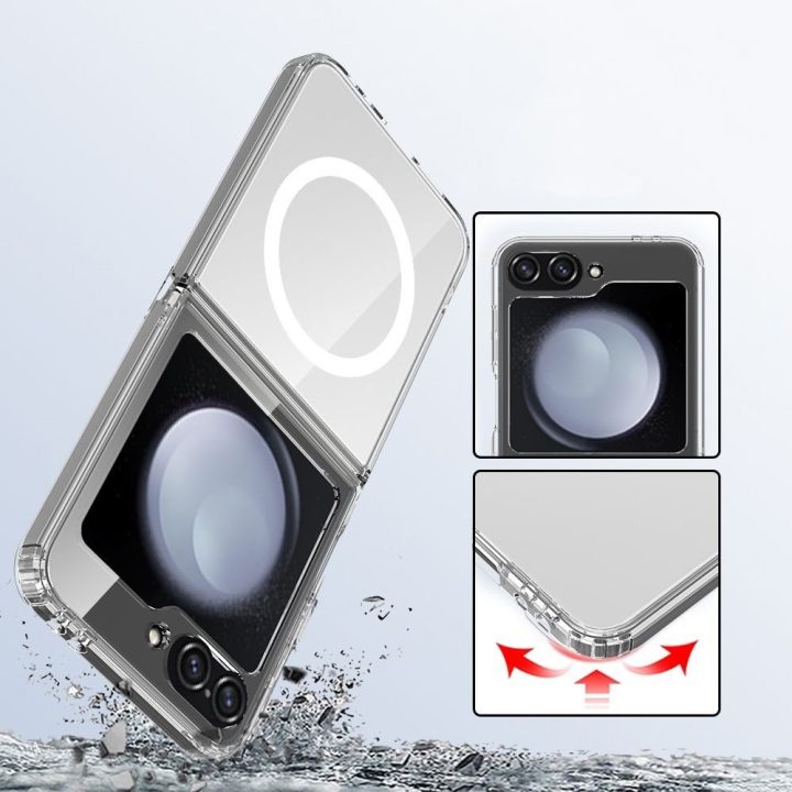 Telefono dėklas Samsung Galaxy Z Flip 6/7 FE skaidrus MagSafe FlexAir