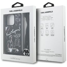 Telefono dėklas iPhone 16 Pro juodas su dirželiu Karl Lagerfeld