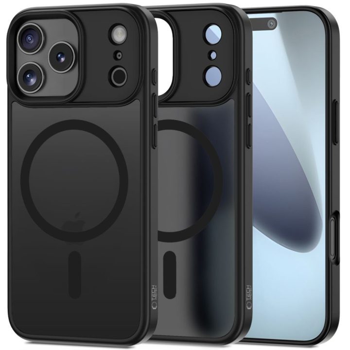Telefono dėklas iPhone 17 Pro Max juodas matinis MagSafe