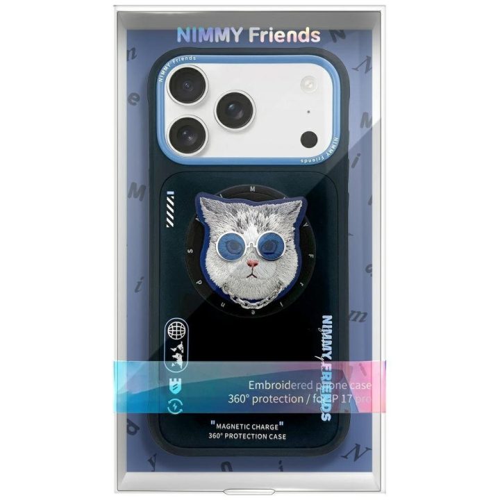 Telefono dėklas iPhone 17 Pro juodas mėlynas MagSafe Nimmy