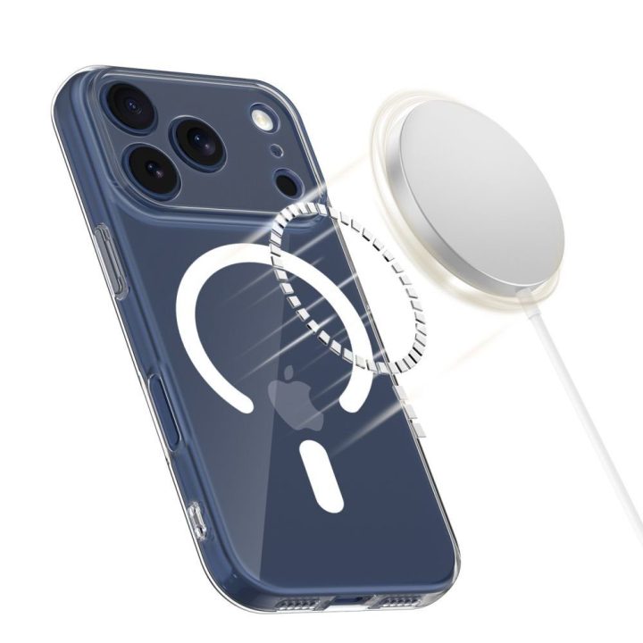 Telefono dėklas iPhone 17 Pro skaidrus MagSafe