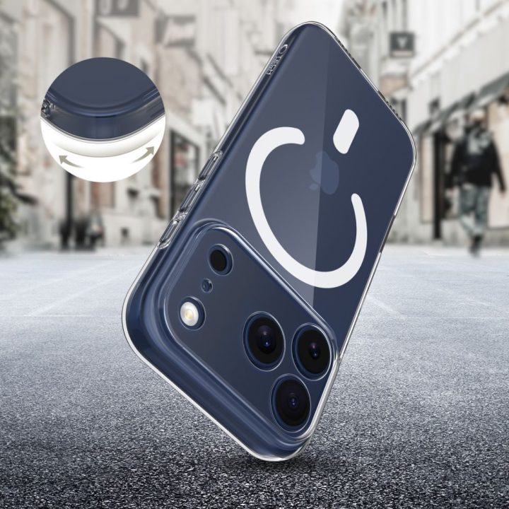 Telefono dėklas iPhone 17 Pro skaidrus MagSafe