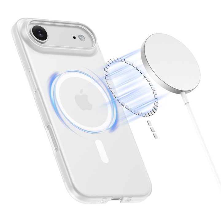 Telefono dėklas iPhone 17 Air skaidrus matinis MagSafe MagFlex