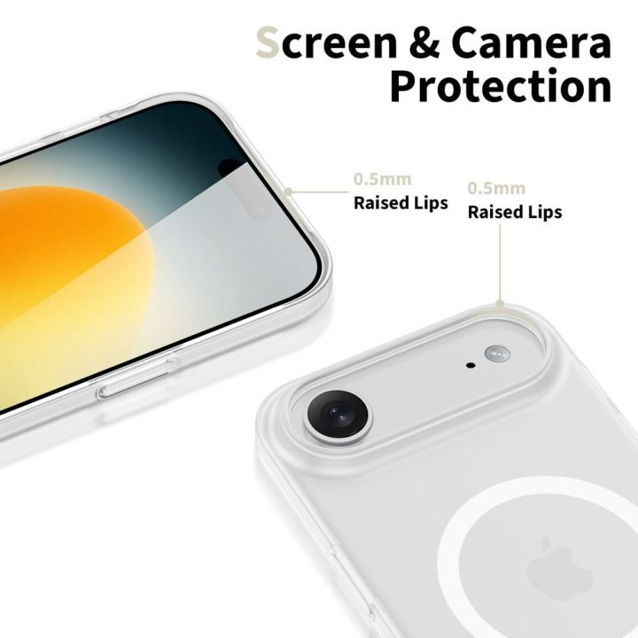 Telefono dėklas iPhone 17 Air skaidrus matinis MagSafe MagFlex