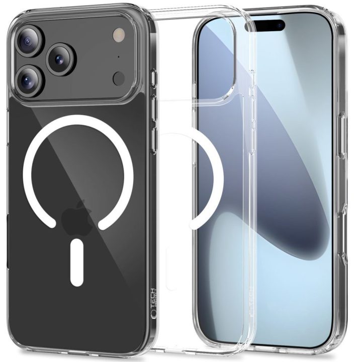 Telefono dėklas iPhone 17 Pro skaidrus MagSafe