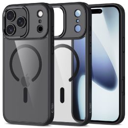 Telefono dėklas iPhone 17 Pro Max skaidrus juodas MagSafe