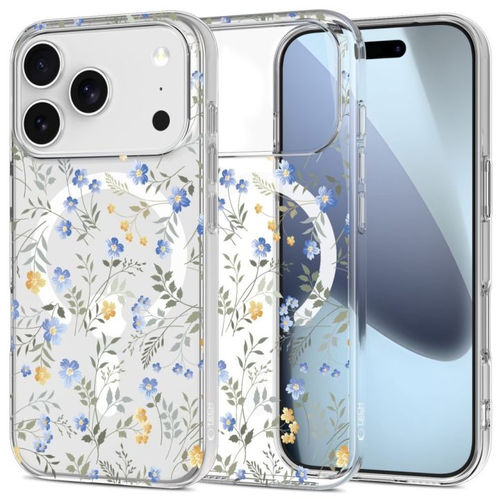 Telefono dėklas iPhone 17 Pro Max margintas gėlėmis MagSafe