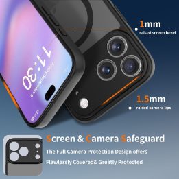 Telefono dėklas iPhone 17 Pro Max juodas matinis MagSafe