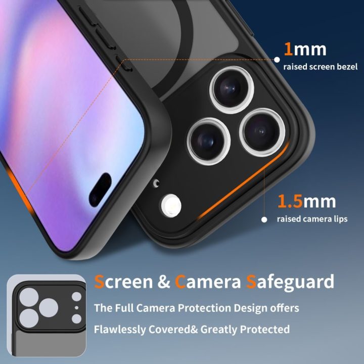 Telefono dėklas iPhone 17 Pro Max juodas matinis MagSafe