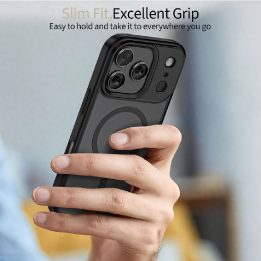 Telefono dėklas iPhone 17 Pro juodas matinis MagSafe