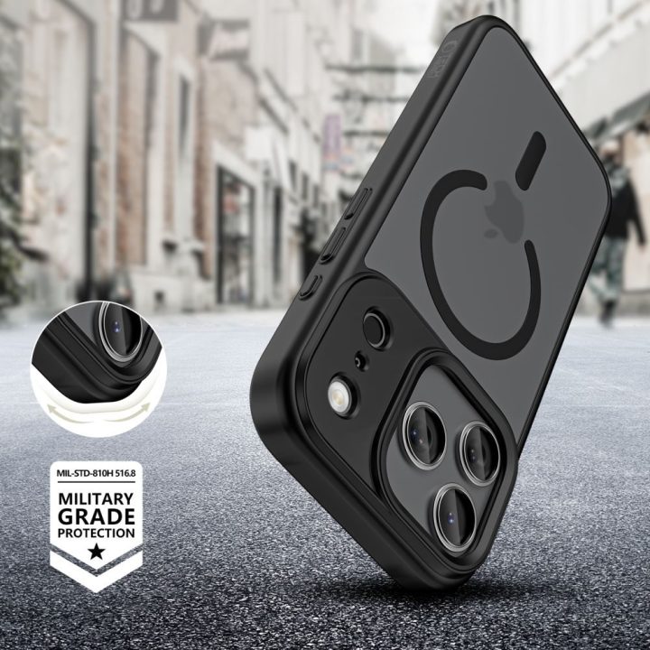 Telefono dėklas iPhone 17 Pro juodas matinis MagSafe