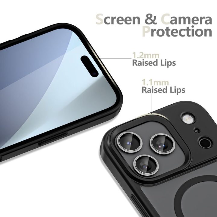 Telefono dėklas iPhone 17 Pro juodas matinis MagSafe