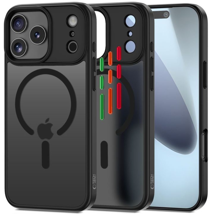 Telefono dėklas iPhone 17 Pro Max juodas matinis MagSafe