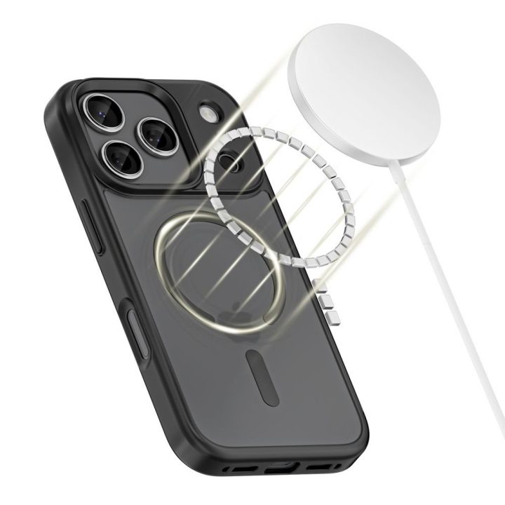 Telefono dėklas iPhone 17 Pro Max juodas matinis MagSafe