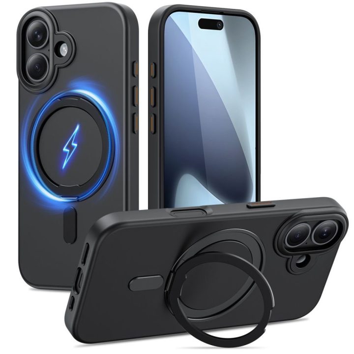 Telefono dėklas iPhone 17 juodas matinis MagSafe