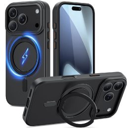 Telefono dėklas iPhone 17 Pro juodas matinis MagSafe