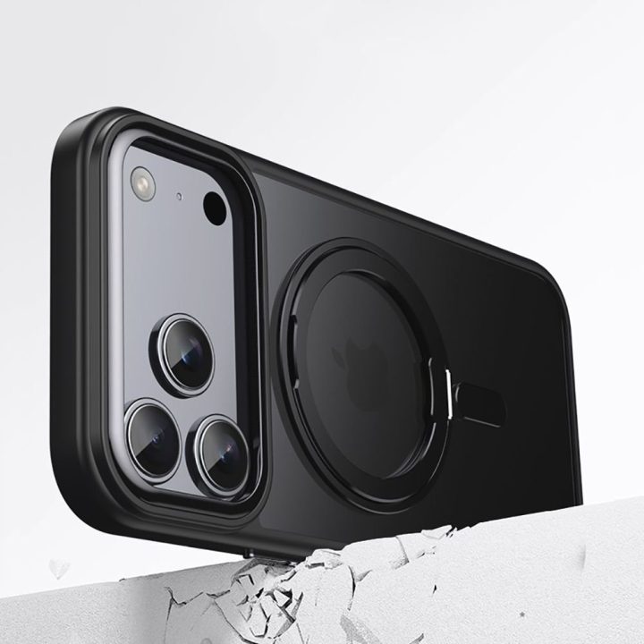 Telefono dėklas iPhone 17 Pro Max juodas matinis MagSafe